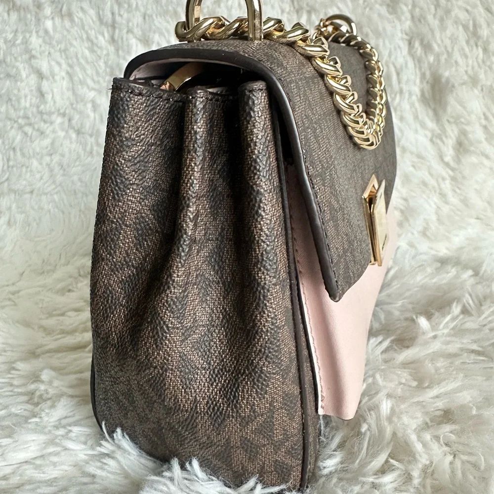Michael Kors Lita Brown and Pink Crossbody Bag - Picture 8 of 13